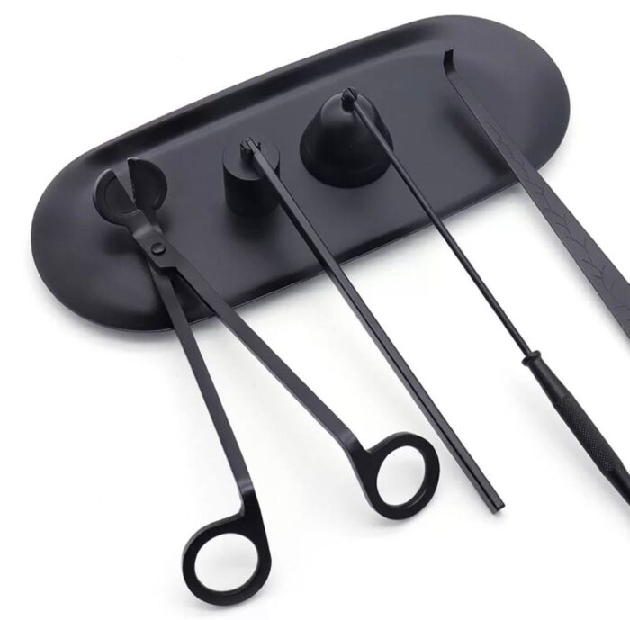 A set of accessories for candles Black